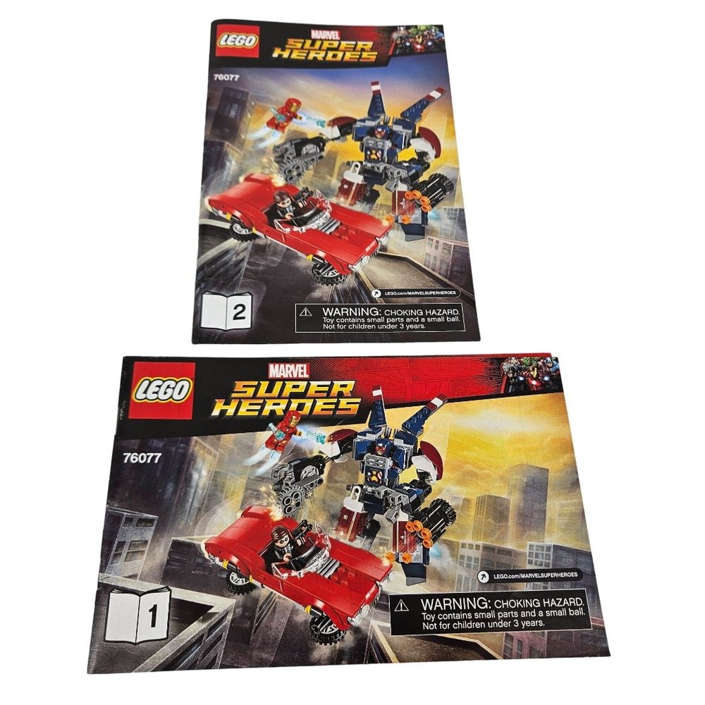 Lego Iron Man Avengers 76077 1 & 2 Manual Instruction Book ONLY No Brick Fig